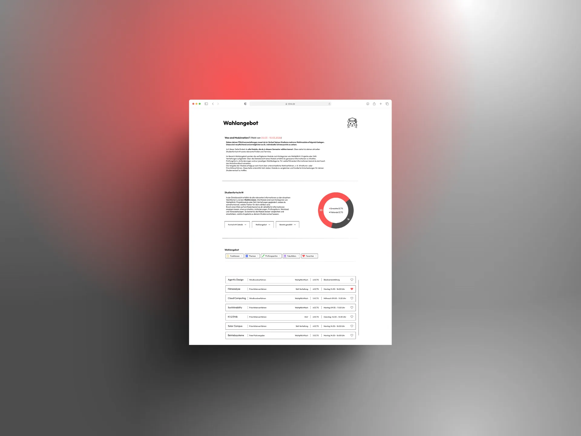 Bachelor Thesis: Nine project preview